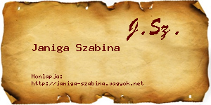Janiga Szabina névjegykártya